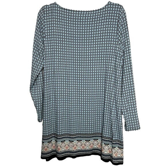 2/$30 J Jill Tunic Top Size M Multicolor Paisley Boho Western Stretchy Flowy - Picture 2 of 11